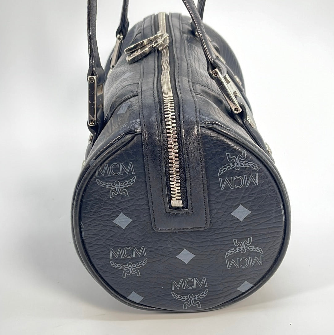 PRELOVED MCM Visetos Navy Leather Boston Bag Q4335 020923 – KimmieBBags LLC