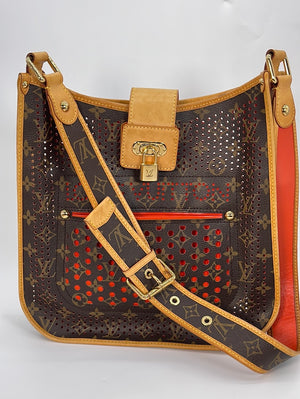 Louis Vuitton Monogram Canvas Perforated Handbag For Sale at