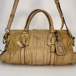 Authentic PRADA Vintage Leather Nappa 2Way Shoulder Hand Bag