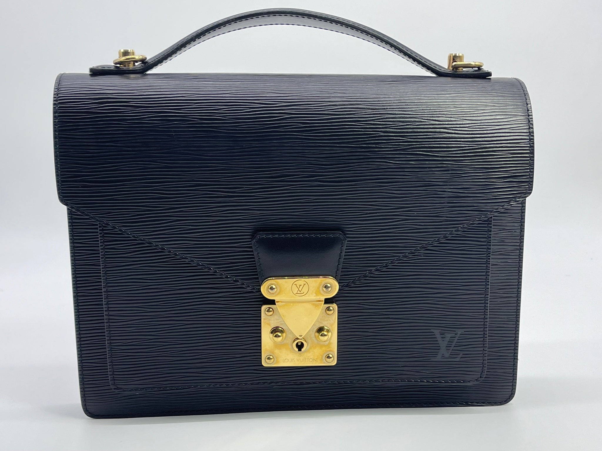 Louis Vuitton Monogram Monceau Leather Leather Brown Handbag 616