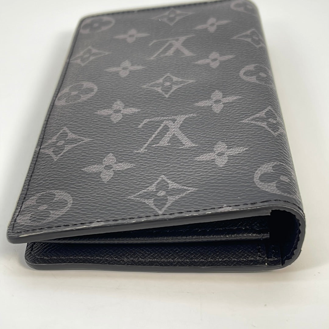 Louis Vuitton Black EPI Leather Long Bifold Card Holder Wallet Brazza James 5L520