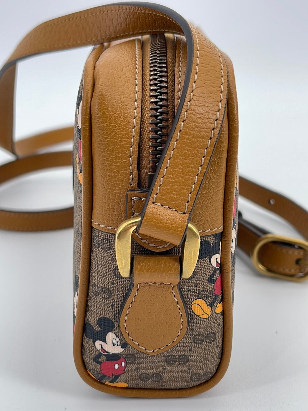 Gucci Brown Disney Mickey Mouse Shoulder Bag