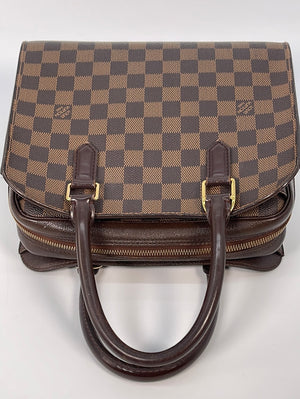 Louis Vuitton Damier Ebene Triana Handbag Tote Bag Preowned Gc VI0092
