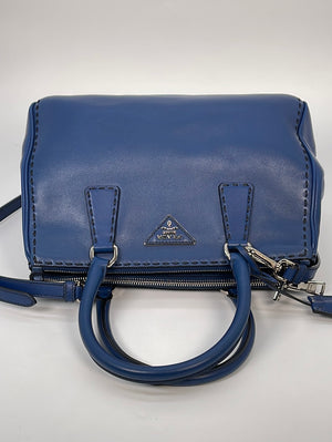 Bucket bags Prada - Blue Saffiano leather double bucket bag