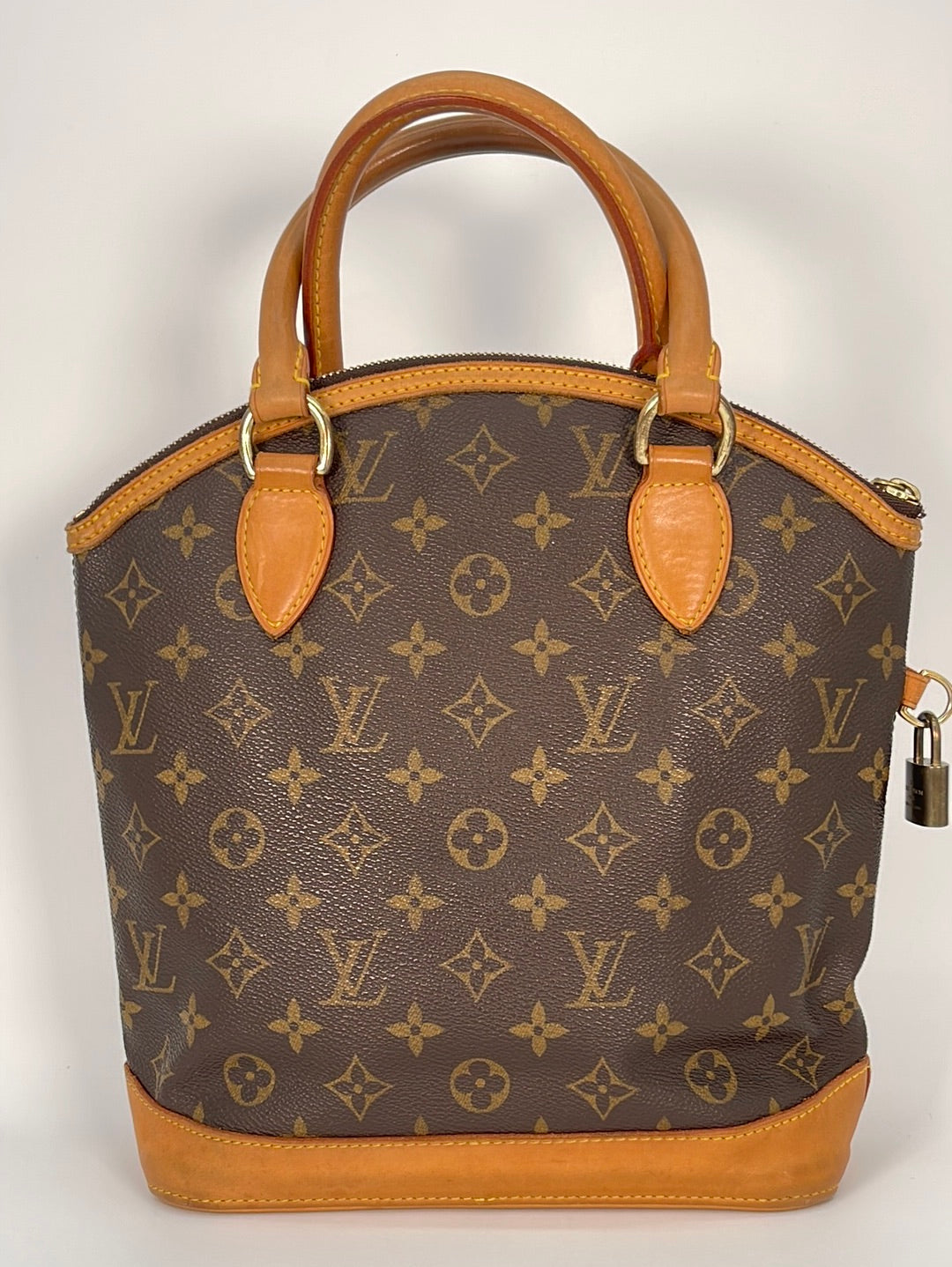 Louis Vuitton Lockit Handbag in Black Monogram Canvas and Red Patent