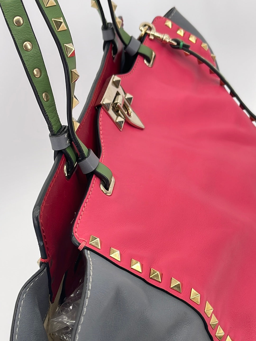 Valentino Multicolor Leather Medium Rockstud Tote