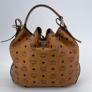 Authentic MCM Cognac Alma Handbag