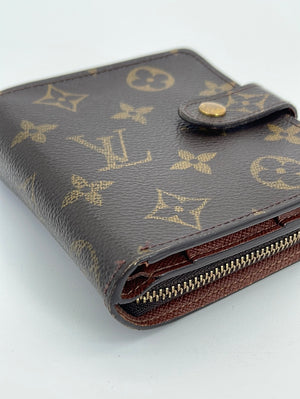 Auth Louis Vuitton Monogram Compact Zip M61667 Women's Wallet