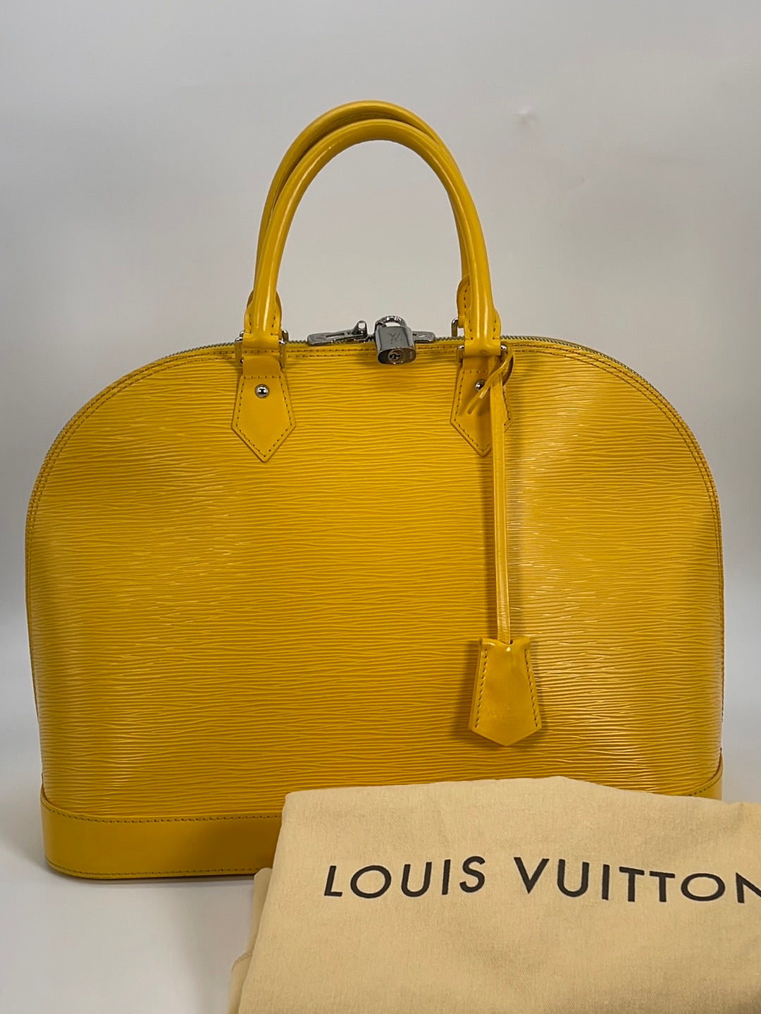 Louis Vuitton Alma Handbag Epi Leather GM Blue