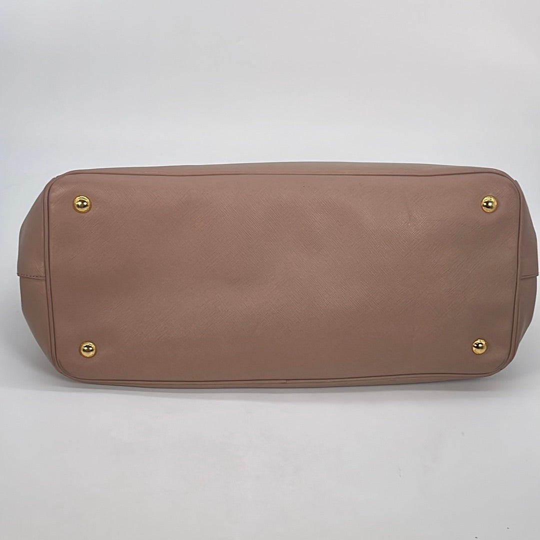 Large Prada Galleria Saffiano Leather Bag 1BA274, Beige, One Size