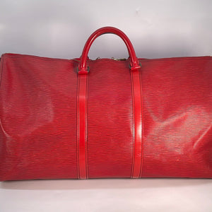 Louis Vuitton Red Epi Leather Keepall 55 Duffel Bag Louis Vuitton