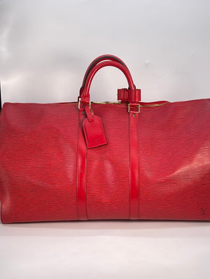 Vintage Louis Vuitton Keepall 60 Red Epi Duffel Bag VI1913 013023