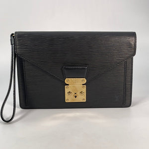 Louis Vuitton Black Epi Leather Sellier Dragonne Clutch Bag Louis Vuitton