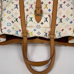 Louis Vuitton White Monogram Multicolore Aurelia GM Tote Bag