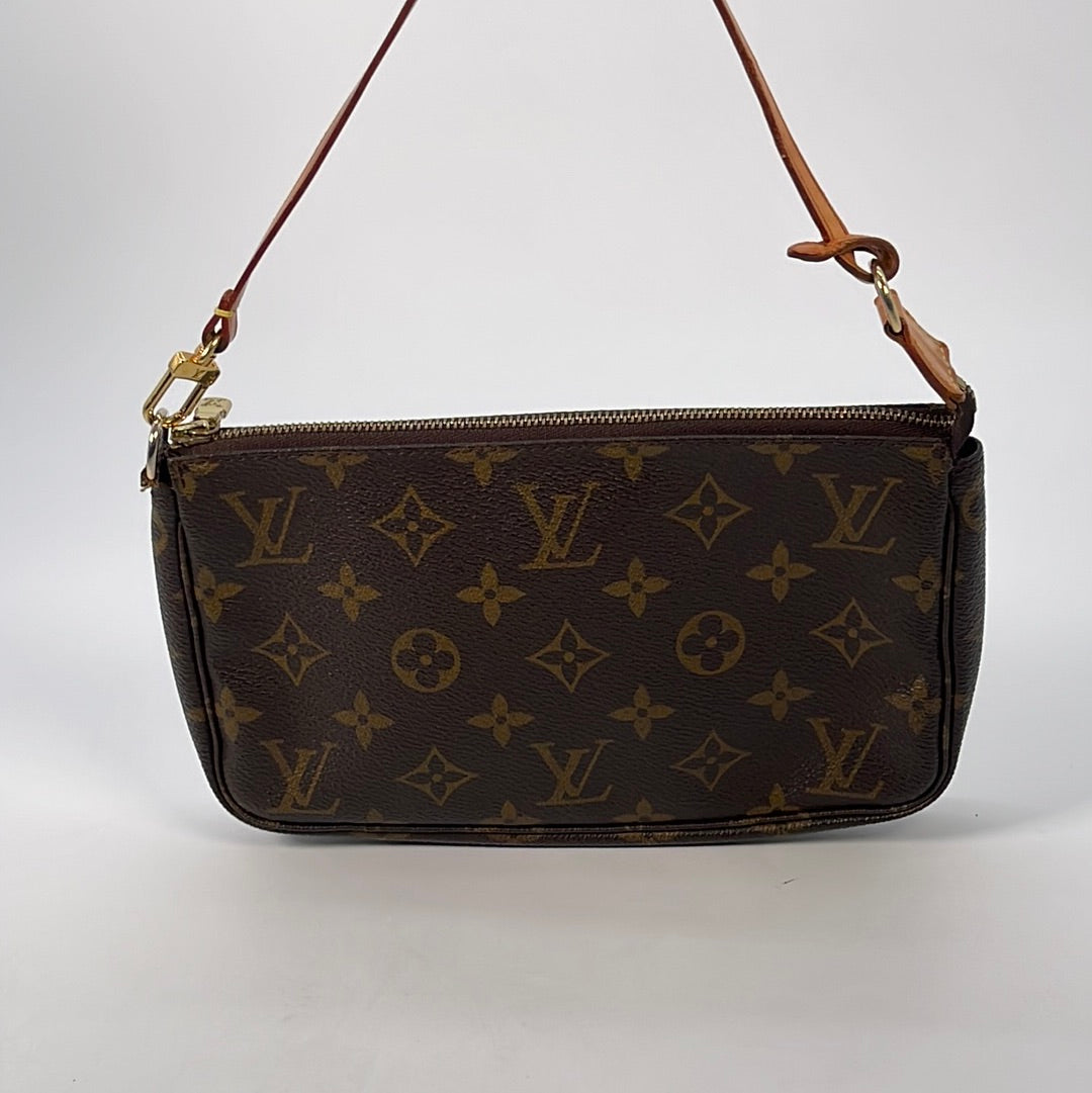 Vintage Accessory Pochette Bag in brown monogram canvas Louis