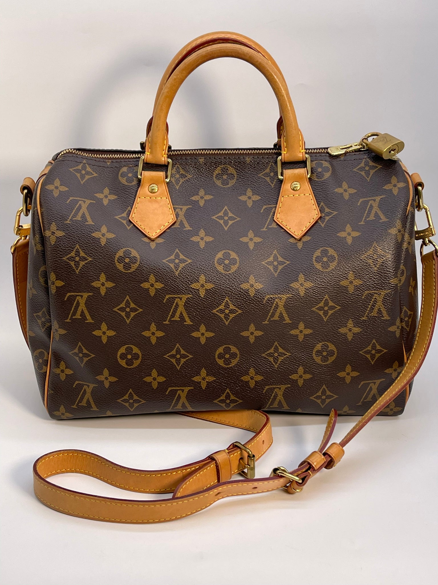 Preloved Louis Vuitton Monogram Speedy 30 Bandolier Bag CT3199