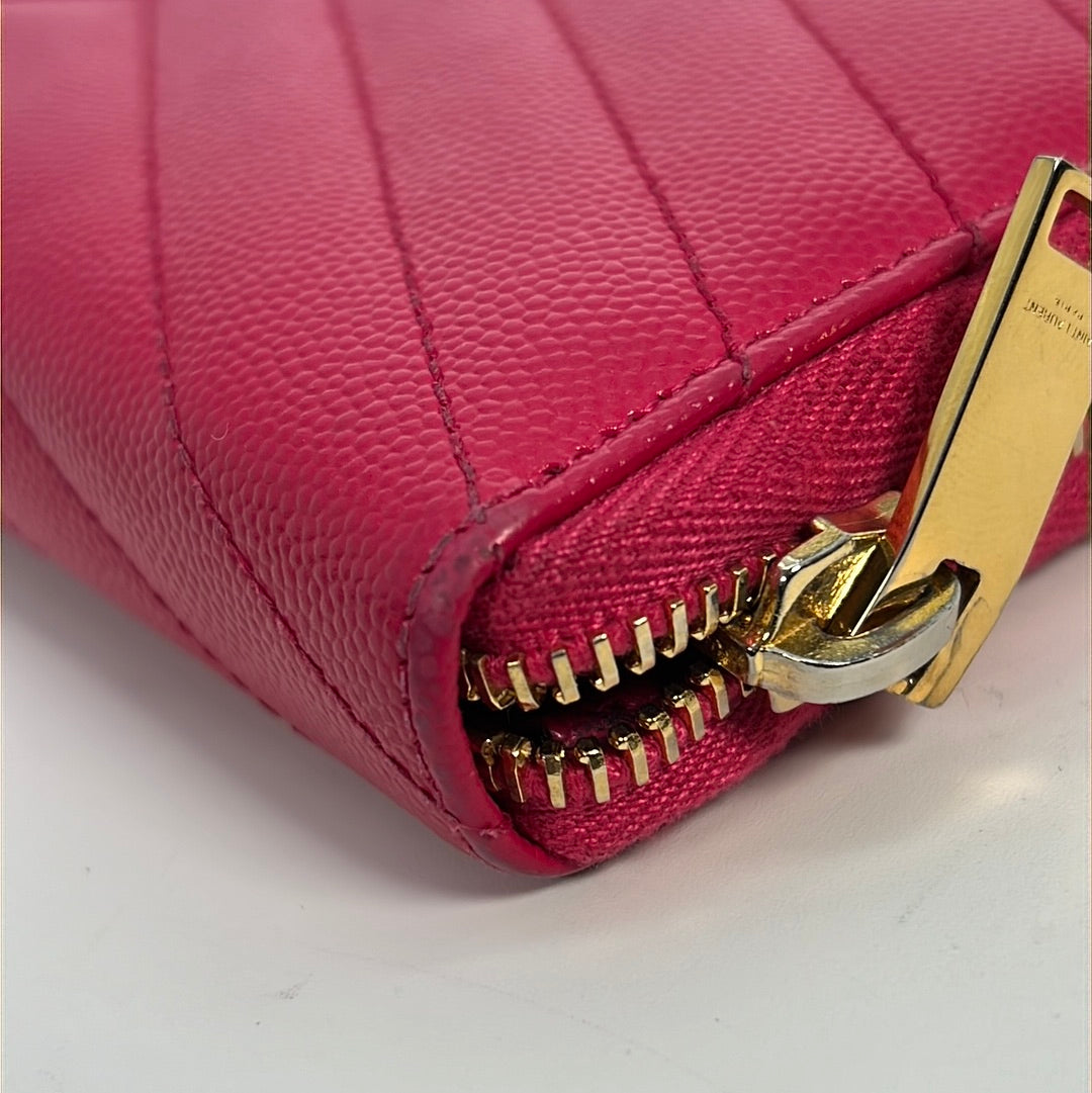 Saint Laurent Classic Monogram Zip Around Wallet Matelasse Chevron Leather  Compact, These Items Will Earn You the Most Money on Resale Sites Right  Now