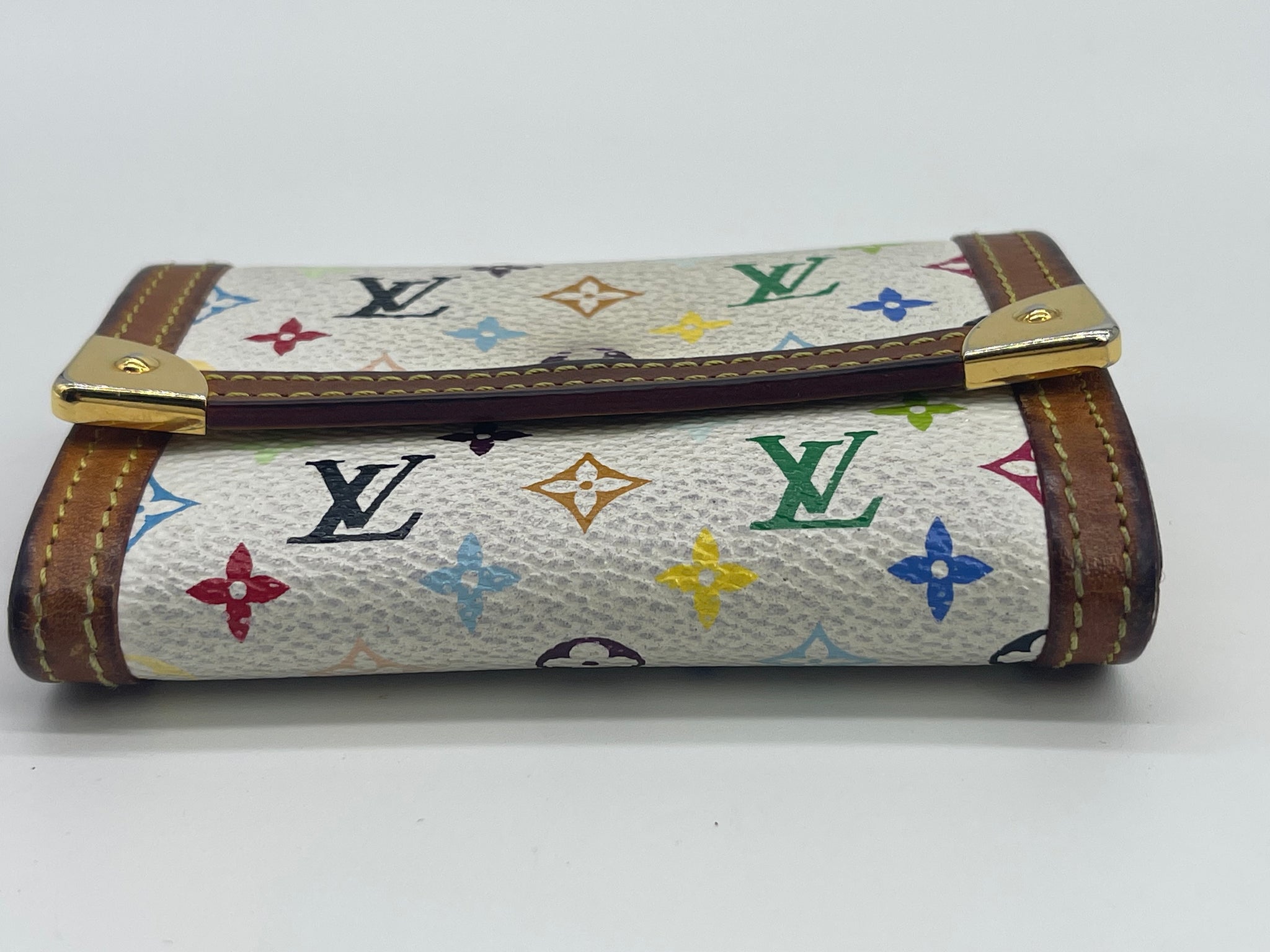 Louis Vuitton White Multicolor Monogram Card Holder Wallet