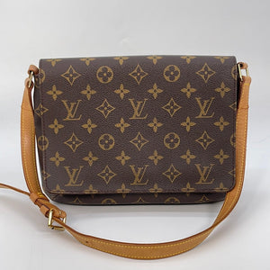 Louis Vuitton Musette Tango Short Damier Ebene Shoulder Bag Purse Leather  Brown