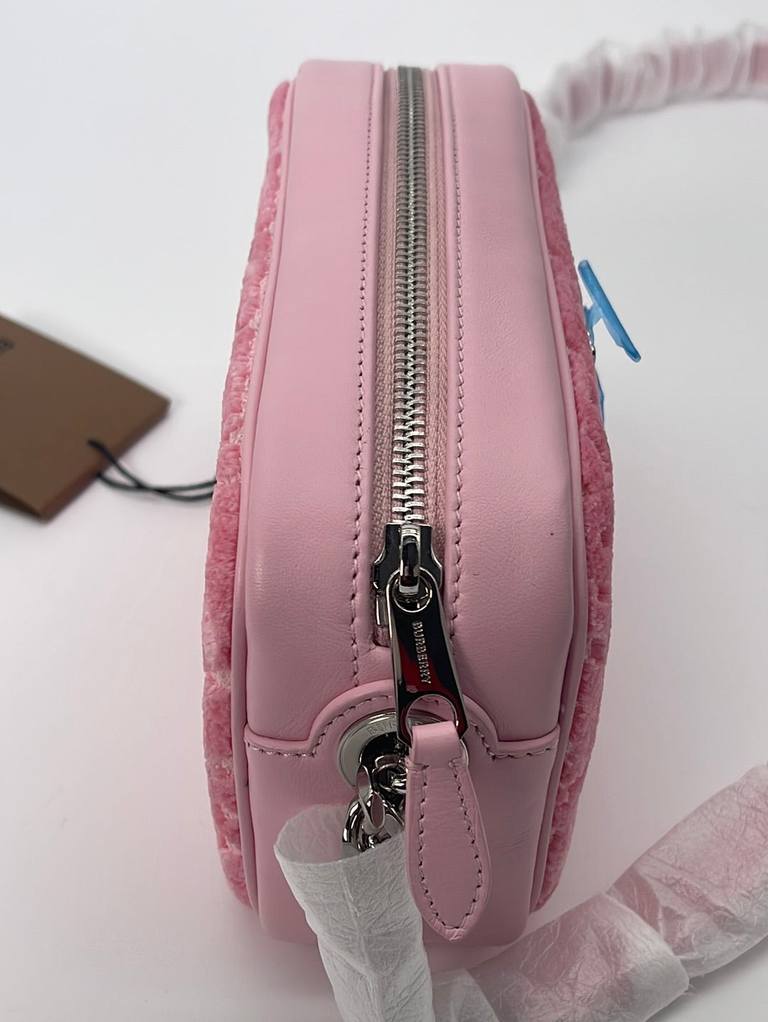 NEW BURBERRY Pink Leather And Terry Cloth Lola Mini Crossbody Camera B –  KimmieBBags LLC