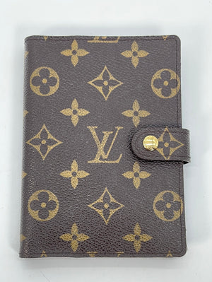 LOUIS VUITTON Agenda PM Day Planner Cover Monogram Leather Brown