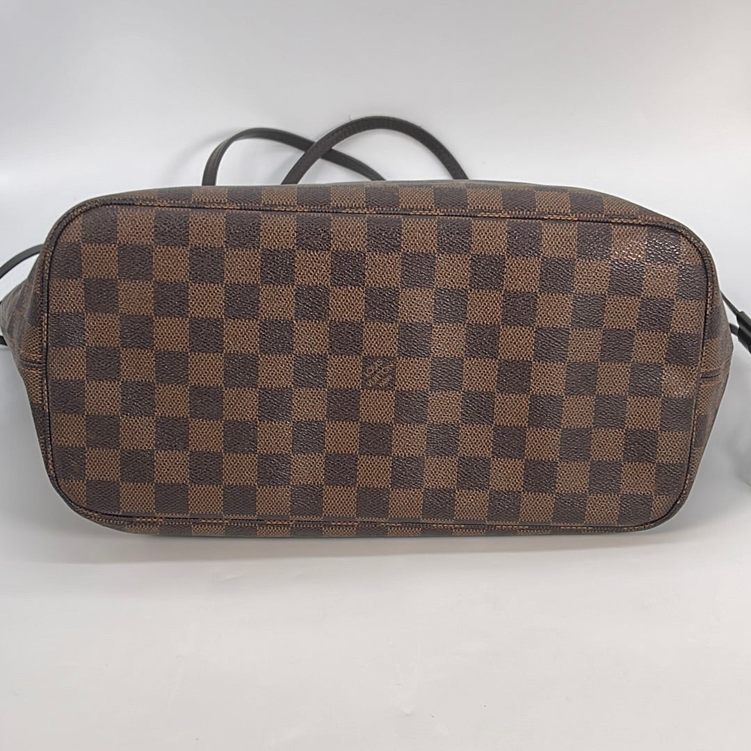 Vintage Louis Vuitton Damier Ebene Brown Neverfull Canvas and