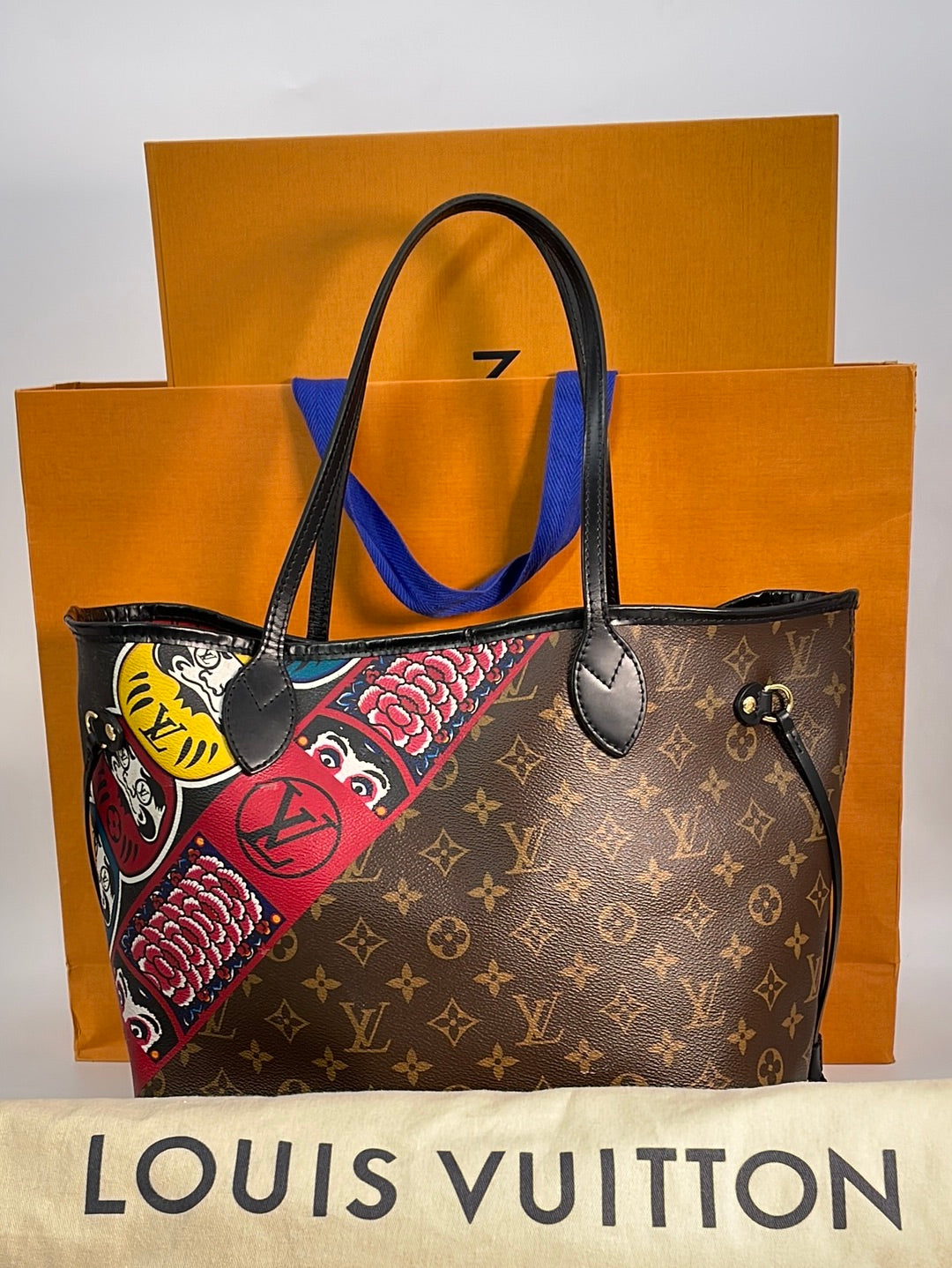 Louis Vuitton Monogram Canvas Red Leather Pallas Shopper Hand Tote Bag Preowned