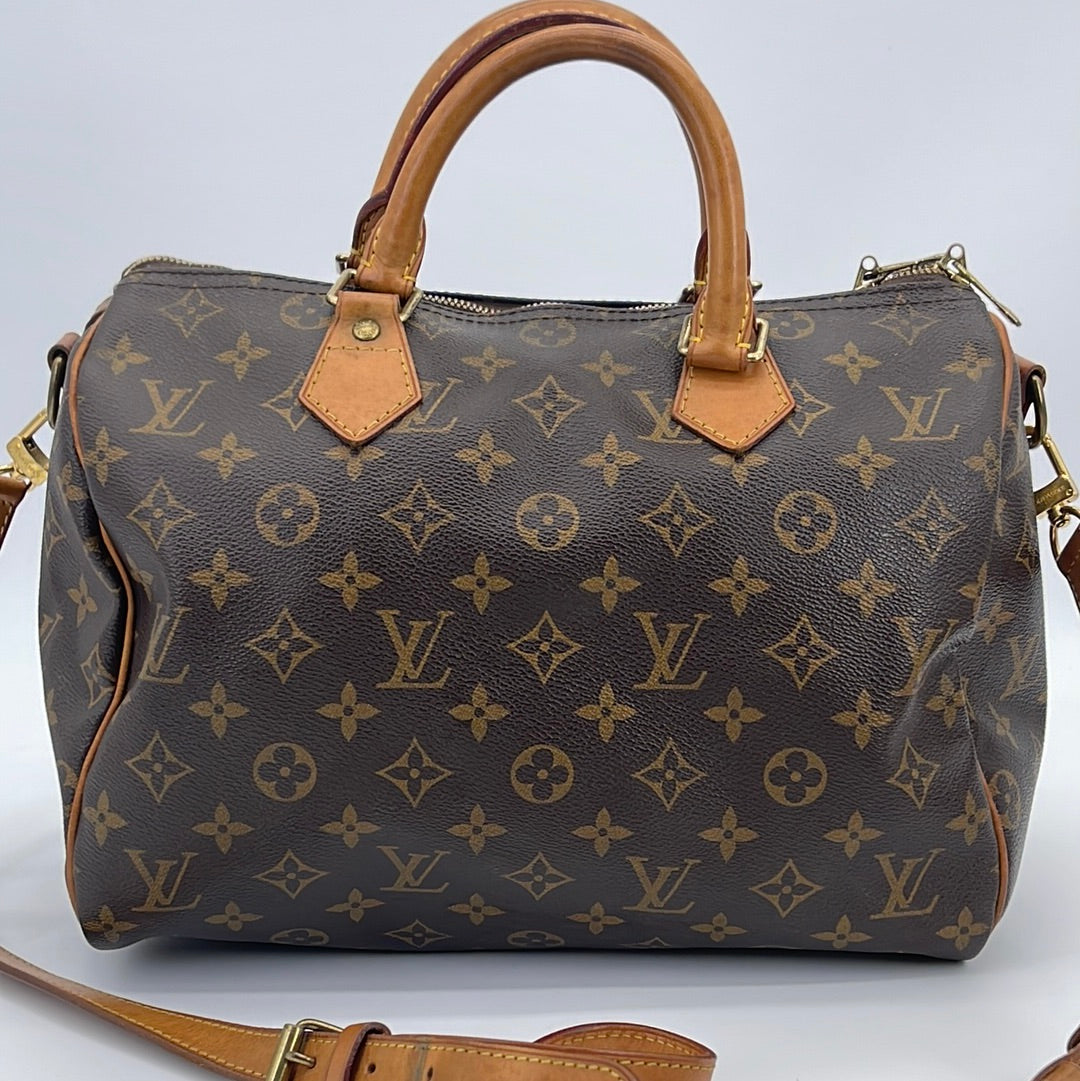 Preloved Louis Vuitton Monogram Speedy 30 Bandolier Bag DU1141 041823 ...