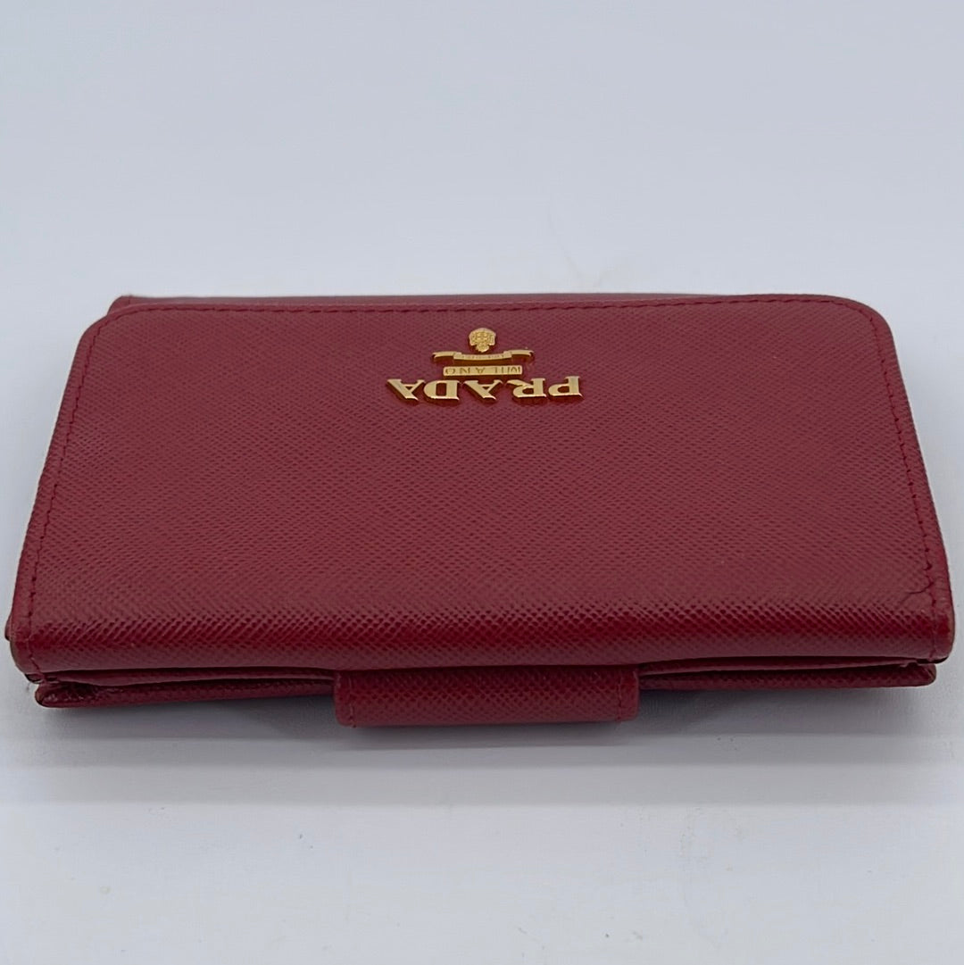 Prada Wallet on Chain Saffiano Leather Red 1413342