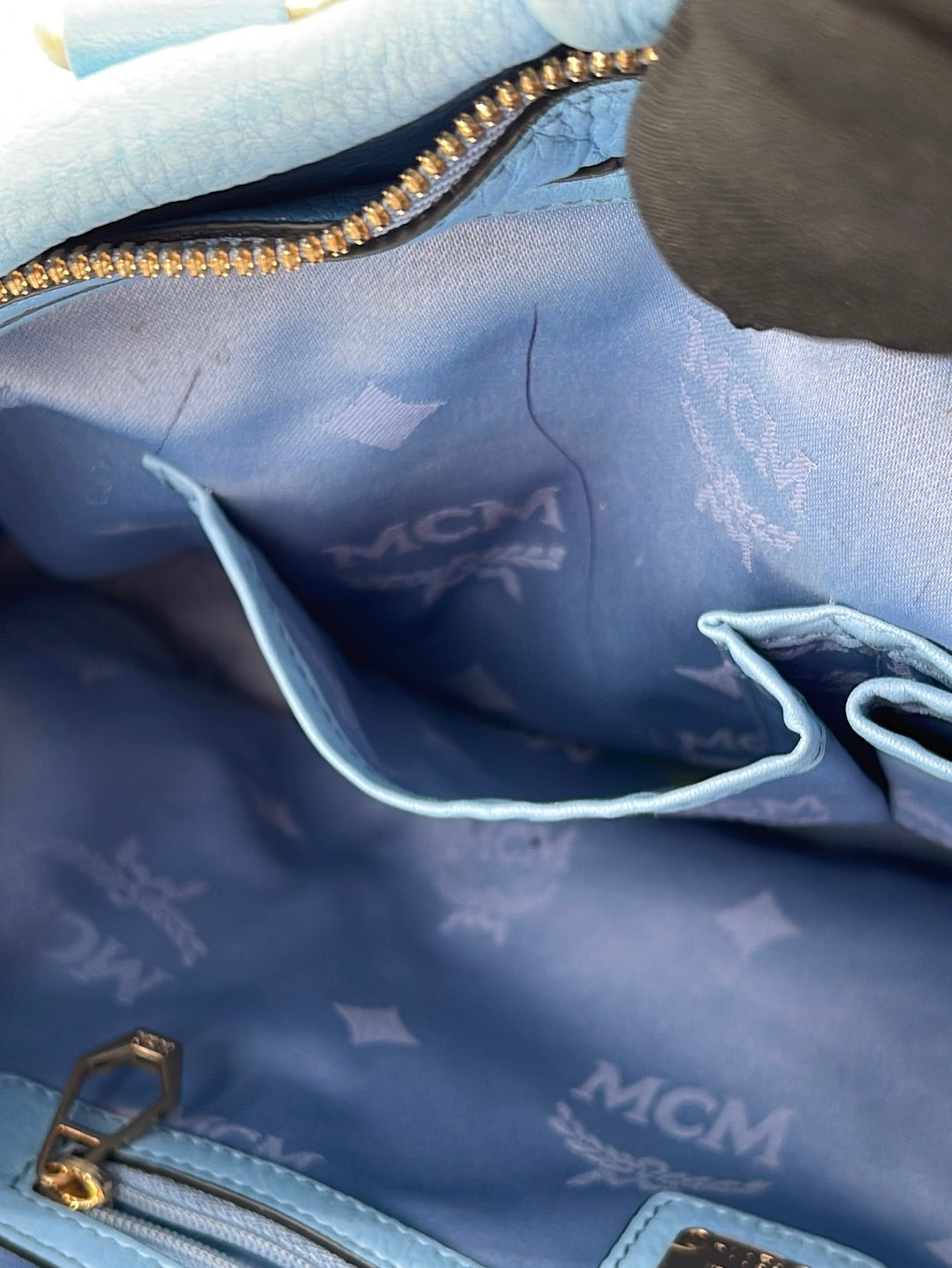 PRELOVED MCM Blue Leather Tote Bag G6014 042123 - $100 OFF DEAL –  KimmieBBags LLC