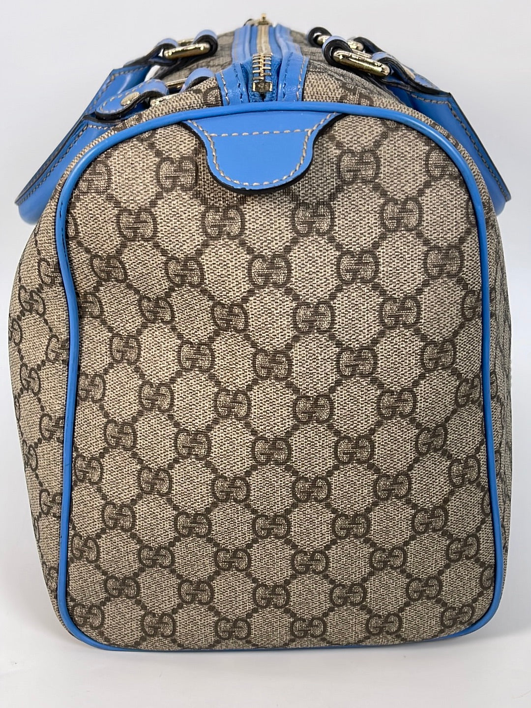 Gucci Brown GG Supreme Joy Boston Bag Black Beige Leather Cloth Pony-style  calfskin Cloth ref.295203 - Joli Closet