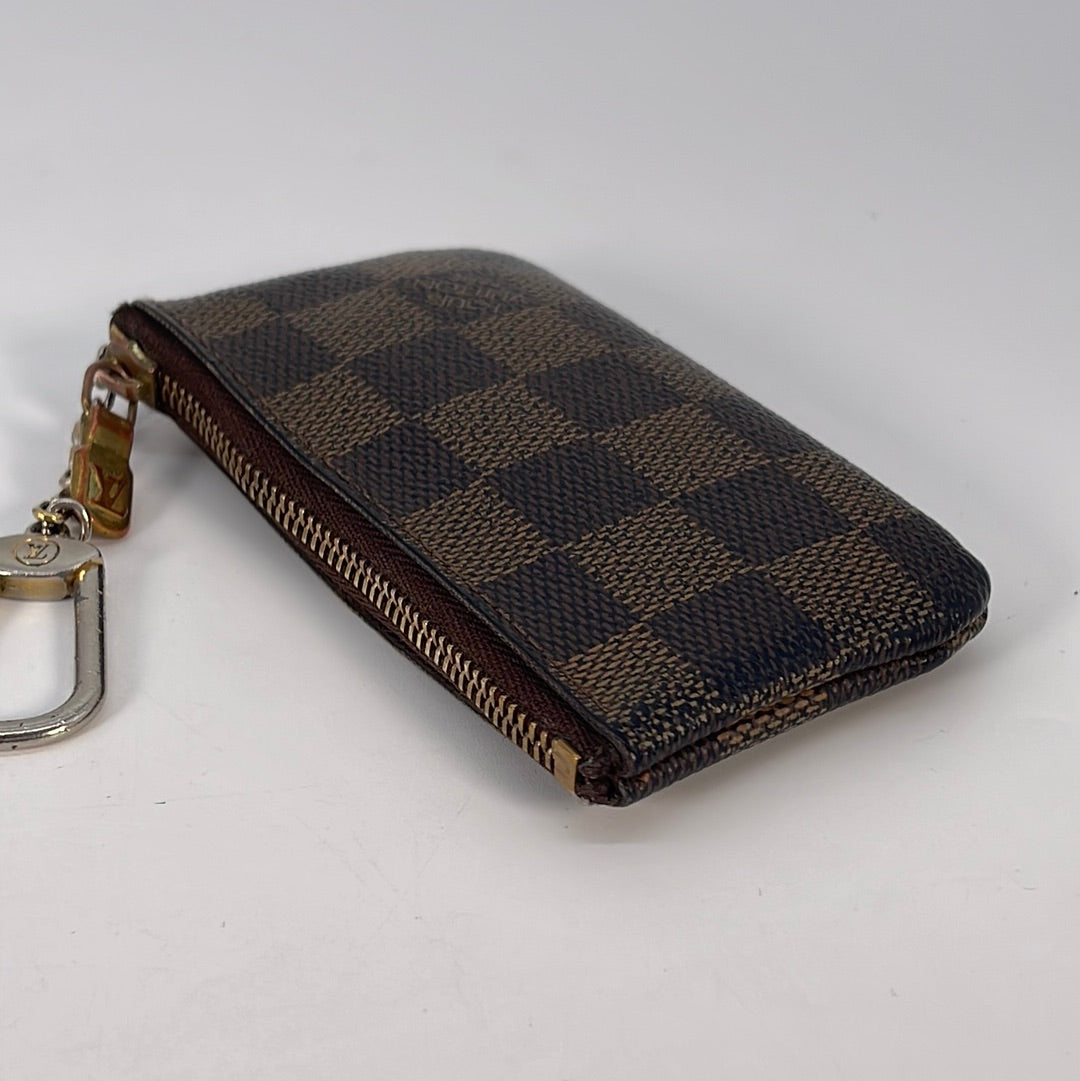 Authentic Louis Vuitton Damier Azur Pochette Key Coin Pouch Case