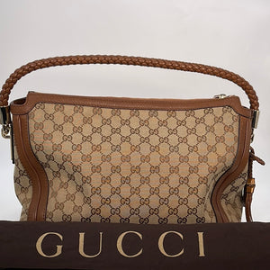 Gucci Brown/Beige GG Canvas and Leather Medium Bella Hobo Gucci