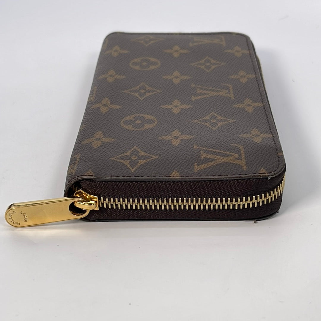 Auth Louis Vuitton Monogram Porte Monnaie Zip M61727 Long Wallet Leather  99880