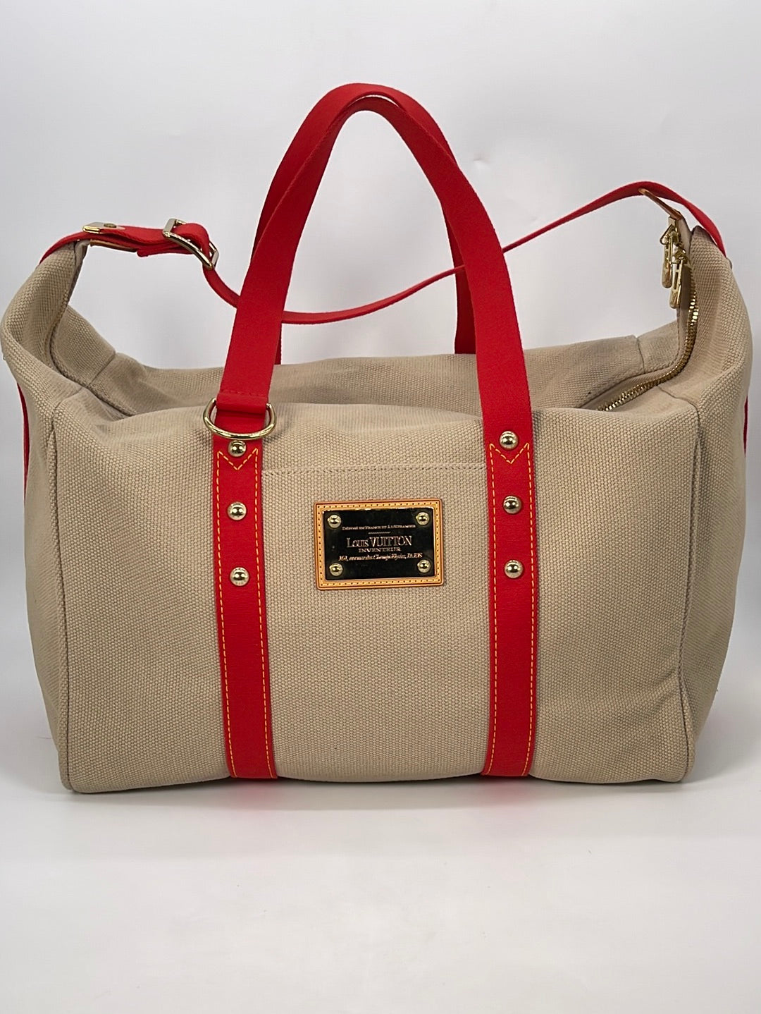 Louis Vuitton, Bags, Louis Vuitton Antigua Cabas Brun Canvas Inventeur  Tote W Lock And Key And Tag