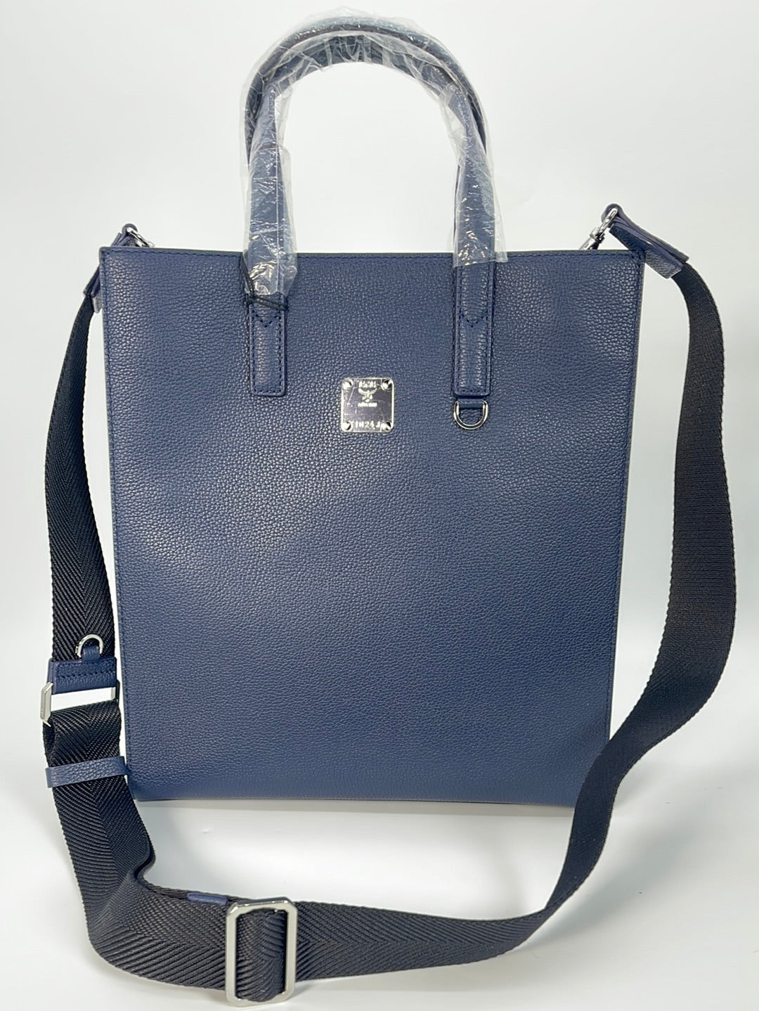 MCM Navy Blue Visetos Nylon and Leather Tote MCM