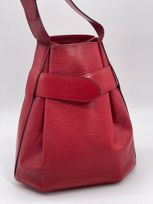 Louis Vuitton Red Epi Leather Sac D'epaule MM