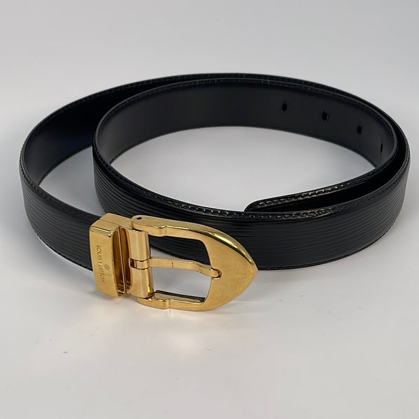 Louis Vuitton // Black Epi Leather Arrow Buckle Belt – VSP Consignment