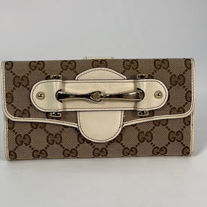 PRELOVED Gucci Beige Leather and GG Canvas Compact Wallet 1127160416 0 –  KimmieBBags LLC
