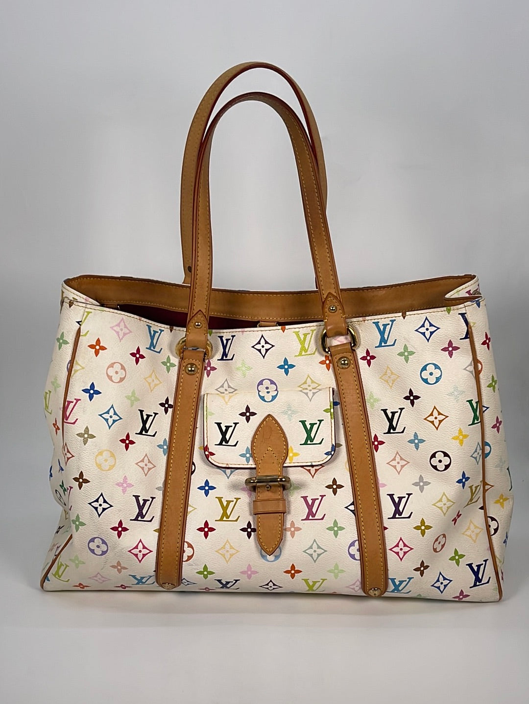 Louis Vuitton White Multicolore Monogram Aurelia GM Bag - Yoogi's