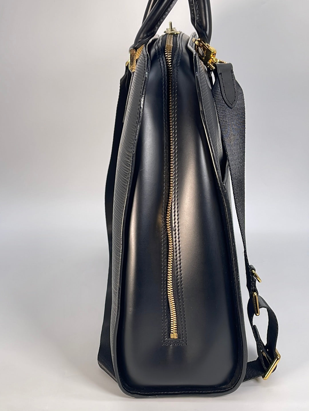 LOUIS VUITTON Black Epi Leather Sorbonne Briefcase Bag