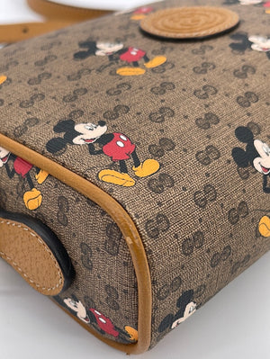 Gucci X Disney Brown GG Coated Canvas Mickey Mouse Mini Crossbody